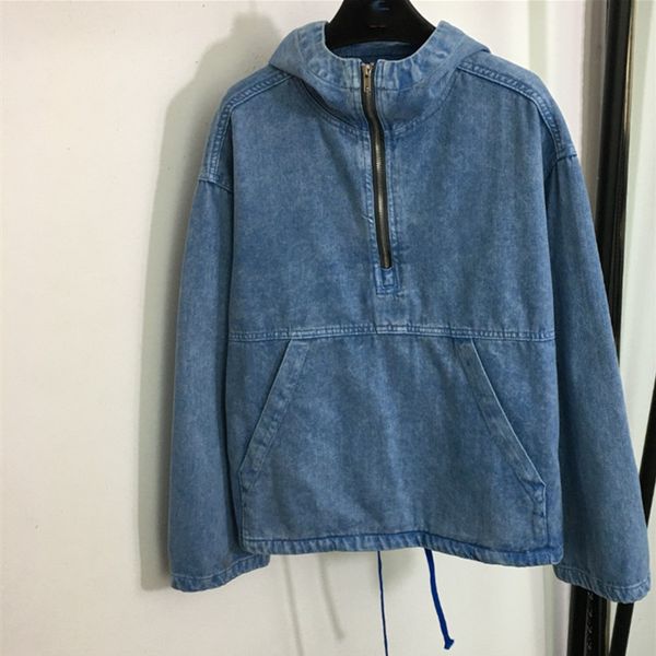 

new spring autumn denim hooded jackets women long sleeve zipper collar blue jeans coats pullover casual fashion loose oversize, Black;brown