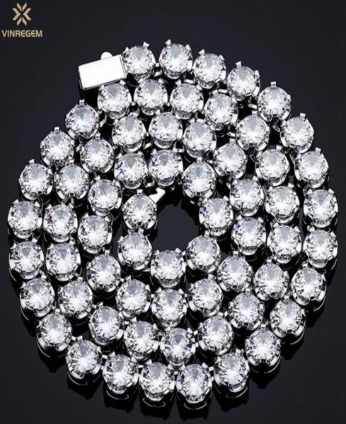 

chains vinregem hip hop rock 925 sterling silver 5 mm created moissanite gemstone tennis chain necklace bracelets fine jewe8777274