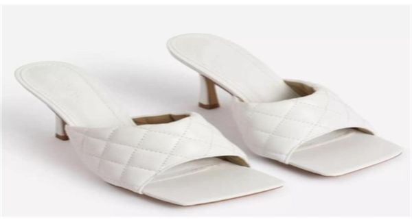 

summer women sandals square toe ladies heel mules thin high heels sandals slippers female fashion woman shoes 9cm j12089286652, Black