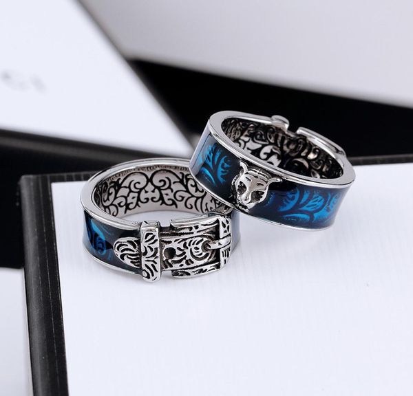 

retro ring tiger head lovers ring new home turquoise love fashion trend hip hop ring designer rings jewelry2430822, Silver