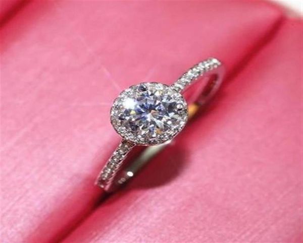 

female ring big white round diamond engagement ring cute 925 silver jewelry vintage wedding rings238s4966617, Slivery;golden