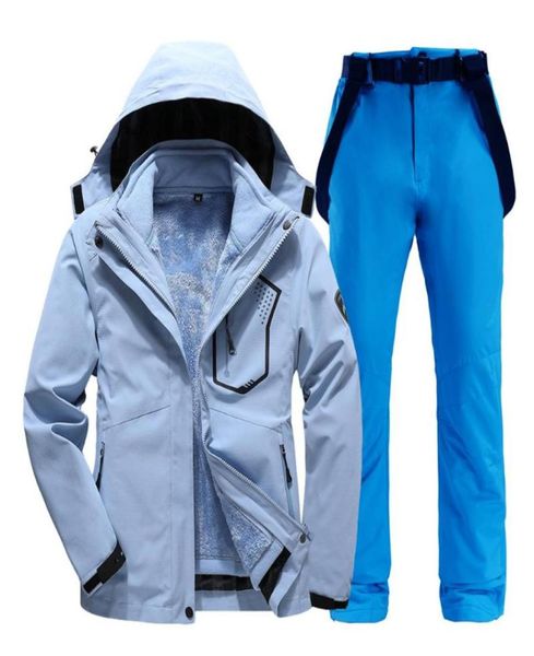 

winter ski suit women 2 in 1 ski jackets pants for women warm waterproof windproof skiing and snowboarding suits84454677901740