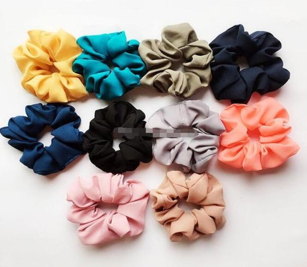 

117 styles lady girl hair scrunchy ring elastic hair bands pure color leopard plaid large intestine sports dance scrunchie hairban7319372, Slivery;white