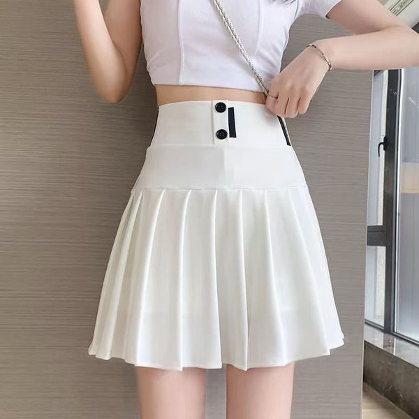 

design sense letter skirt preppy mini skirt black elastic high-waisted skirts