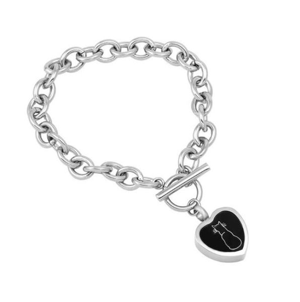 

cmb5061 multi design fashion chain bracelets memorial stainless steel urn bracelet with cremation pendant for ashes6978342, Black