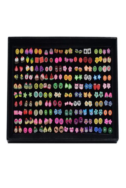 

soft fruit mix of animal flower earrings set combination 100 pairs of earrings whole hypoallergenic models cute animal ear8249593, Golden;silver
