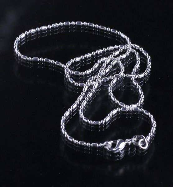 

whole 100pcs lot bamboo chain 925 sterling silver necklace chains lobster clasper 16 18 20 22 24 26 28 30 8 sizes choose2393753