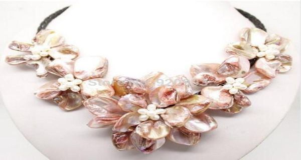 

new pinkcolor of pearl shell flower necklace 18quotlong016772240, Silver