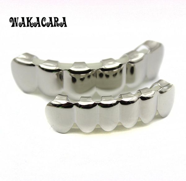 

6 tooth silver custom bottom grillz bling mouth teeth caps hip hop grills9098530, Black