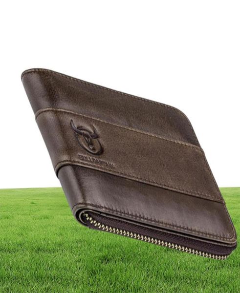 

bullcaptain new arrival male rfid leather wallet men wallet cowhide coin purse slim designer brand billetera para hombres6836348, Red;black