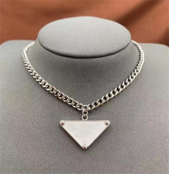 

men women necklace designer gold chain luxury inverted triangle heart shaped pendant black white silver chains designer jewelry ne7468595