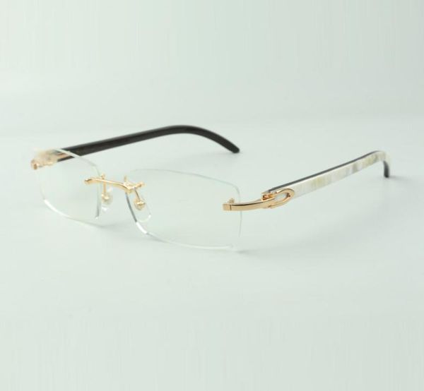 

buffs glasses frames 3524012 with natural hybrid buffalo horns sticks and 56mm lenses1105509, White;black