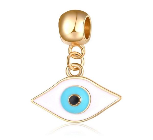 

20pcslot fashion gold plated enamel turkey eyes design alloy metal diy charms fit european braceletnecklace low ped1547455868, Bronze;silver