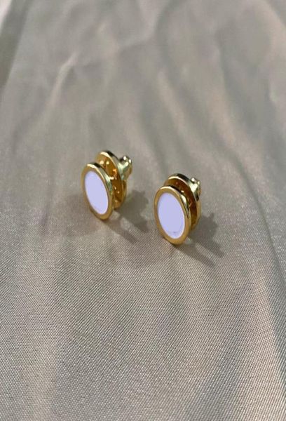 

2022 brass luxury women fashion studs original single design earrings cute size enamel classic jewelry6987629, Golden;silver