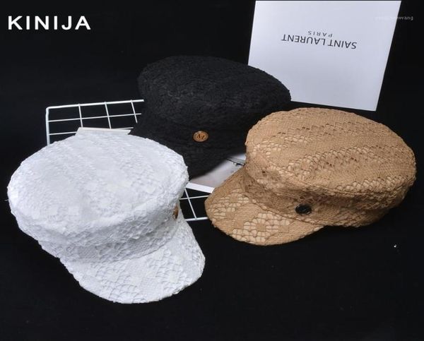 

female autumn lace navy hat french elegant octagonal flat cap ladies bonnet retro badge british style soft newsboy hat14942366, Blue;gray