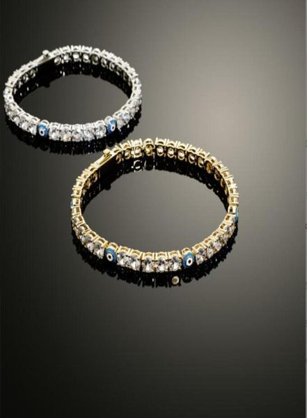 

evil eye tennis bracelet hip hop bracelets for women blue stone beads bracelet mens jewellery1679421, Golden;silver