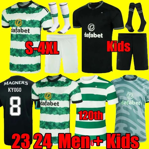 

23 24 celts 120th soccer jerseys 120 years anniversary kyogo edouard turnbull ajeti christie jota griffiths forrest men kids kit football sh, Black;yellow