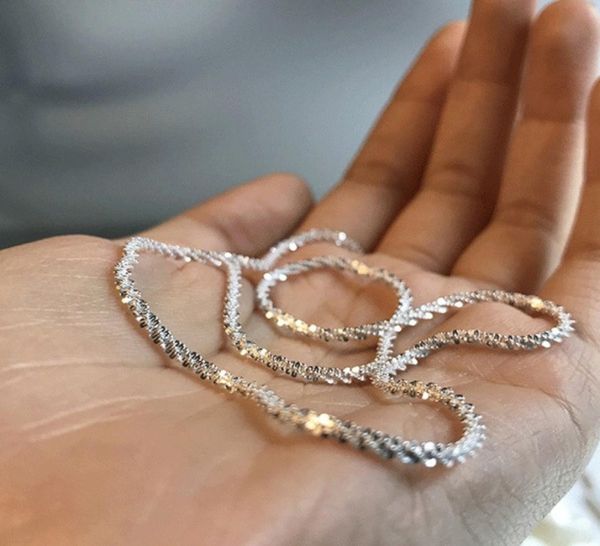 

charm 925 silver geometric pandent chain clavicle necklace women men jewelry7667180