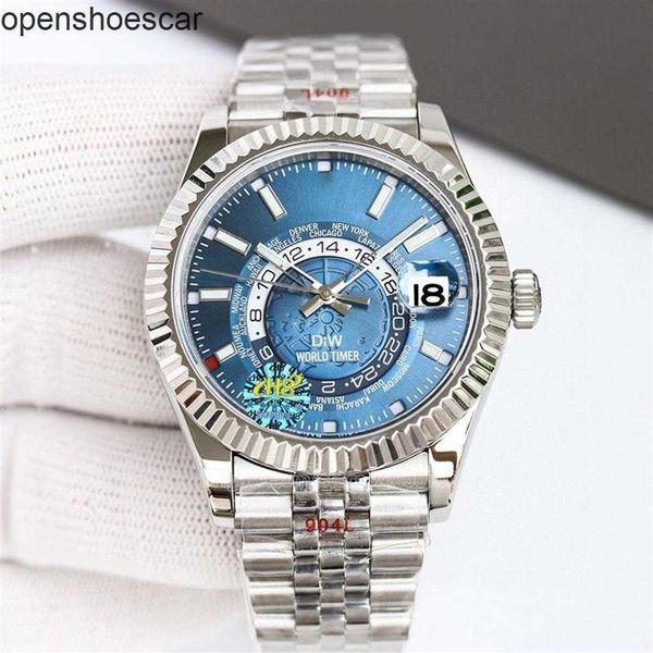 

skydweller r olexs watch clean factory quartz movement 40mm waterproof stainless steel new man watchs mechanical wristwatch for men role rub, Slivery;golden