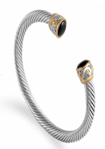 

personalized opening stainless steel bangle bracelet adjustable intermediate color versatile straight btb bracelets cuff ban2352987, Black