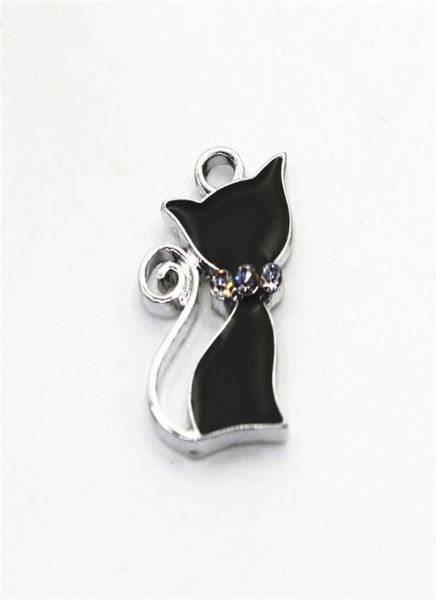 

new arrive 10pcs silver black cat charm for diy bracelets hanging charm necklace dangle findings jewelry accessories6478321, Bronze;silver