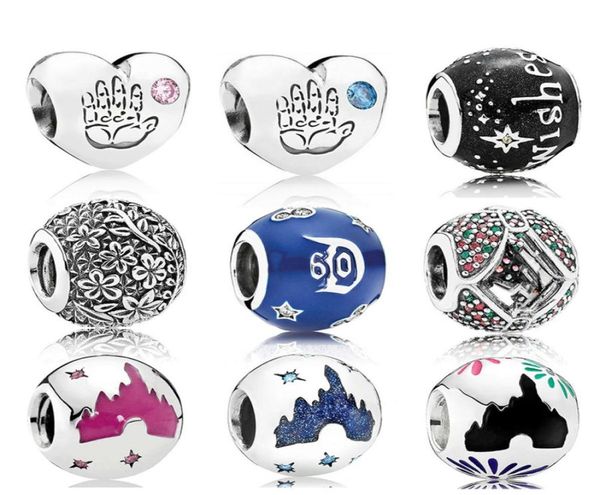 

memnon jewelry 925 sterling silver baby boy girl heart charms castle charm enamel bead beads fit style bracelets diy7125747, Bronze;silver