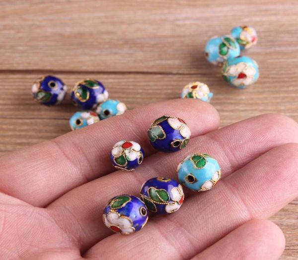 

30pcs cloisonne filigree fancy enamel round beads 8mm diy jewelry making earrings necklace bracelet accessories whole5479876, Black
