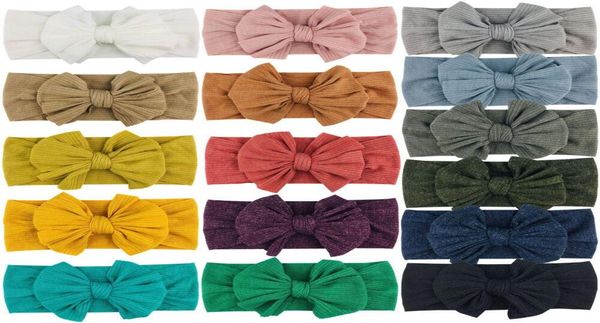 

baby girls headband solid girl knotted wide brim headbands bow nylon hairband candy color fashion hair accessories 16 colors4222343, Slivery;white
