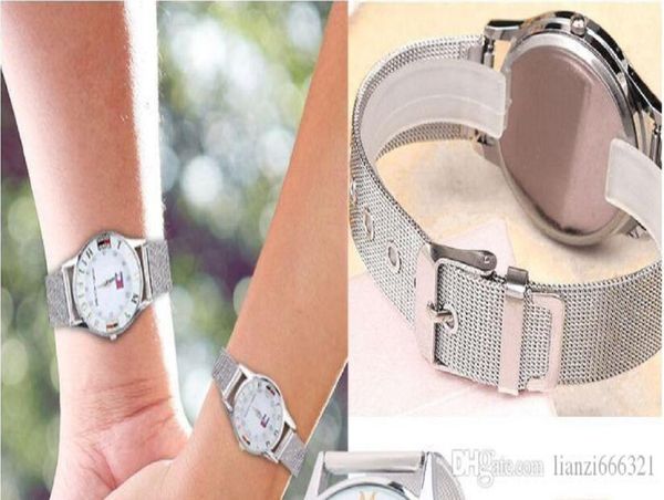 

new women men couple silver watch stainless steel band watch man and woman watch gift2331419