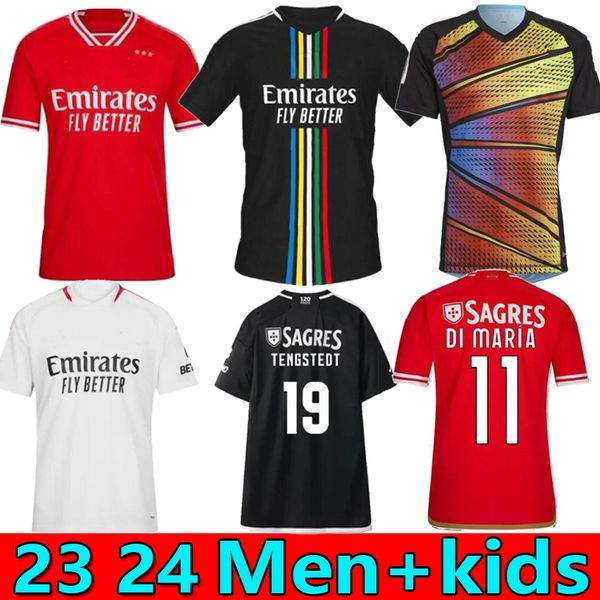 

23 24 benfica soccer jersey di maria rafa neres g ramos 2023 2024 football shirt away enzo men kids kit player otamendi grimaldo joao mario, Black;yellow