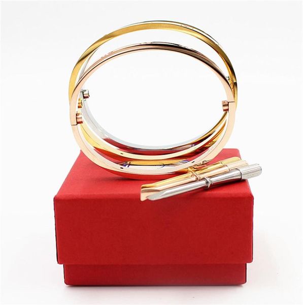 

luxury high qualtiy classic design braceletsbangles for lover039s stainless steel cuff wedding bracelets jewelry with screw2473150144, White
