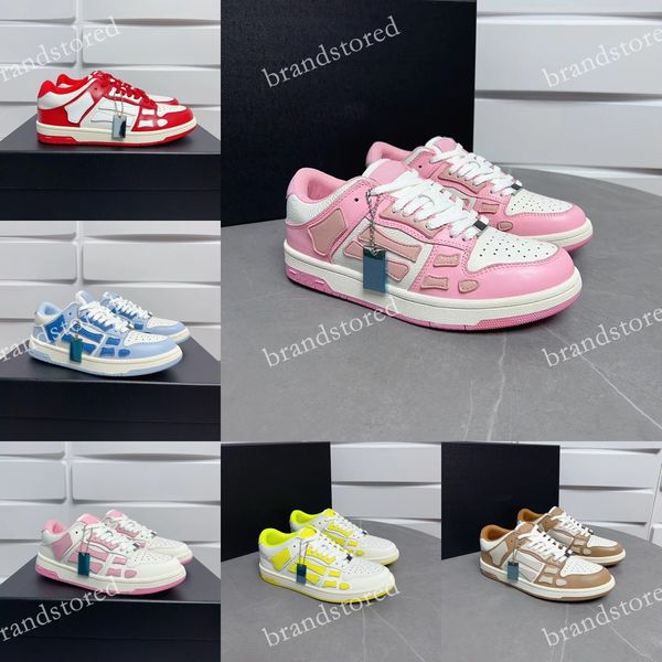 

designer trainer skel-low casual shoe woman skelet bones runner women men sports retro sneakers black white lace up thick bottom trainer siz