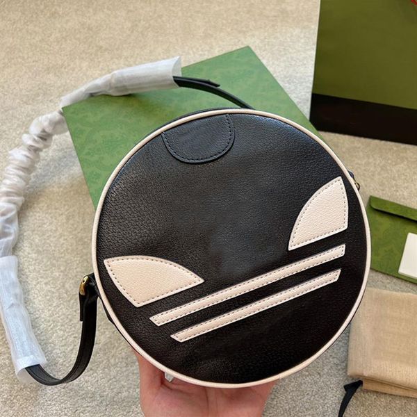 

circular crossbody bag women round handbag purse messenger bags zipper wallet long shoulder strap fashion letter prints canvas lin290y