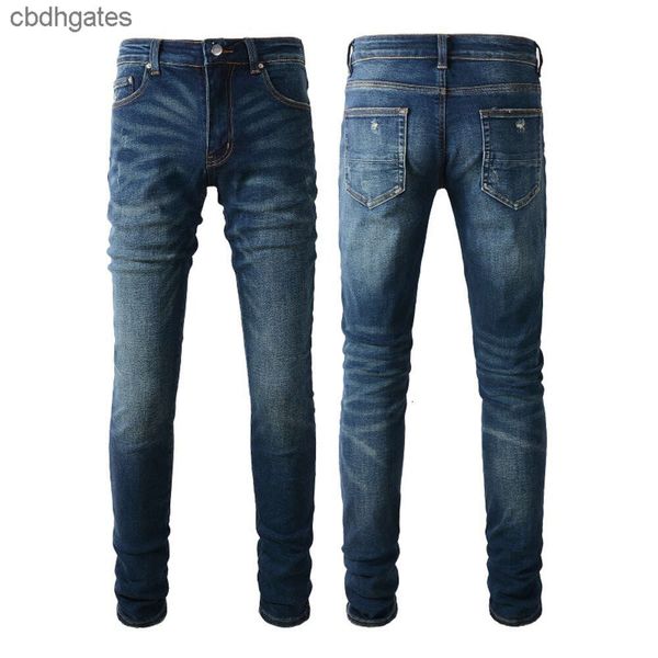 

men's demin fashion jean quality amiirii mens craft washed perforated purple high 2023 leather jeans heavy 20 f5hf, Blue