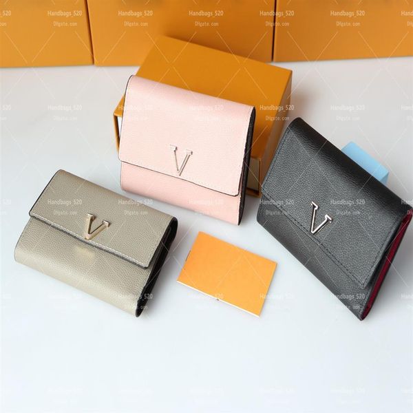 

women wallets brand purse short fold wallet classic card holder coin purses with box m621572641, Red;black