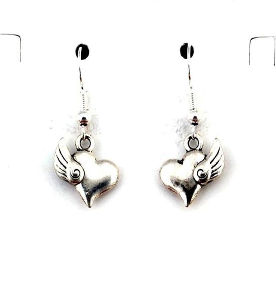 

cute heart charm chandelier earrings silver fish ear hook for women girls birthday party christmas gift 135x31mm 24pairs a543e1259200