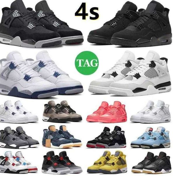 

running shoes black cat 4s basketball shoes j4 red thunder university blue military black new jumpman 4 mens trainers designer sneakers miui