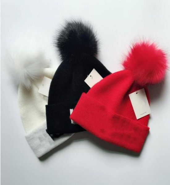 

winter brand female fur poms hat winter hat for women girl 039s hats knitted cap thick women skullies beanies9893856, Blue;gray