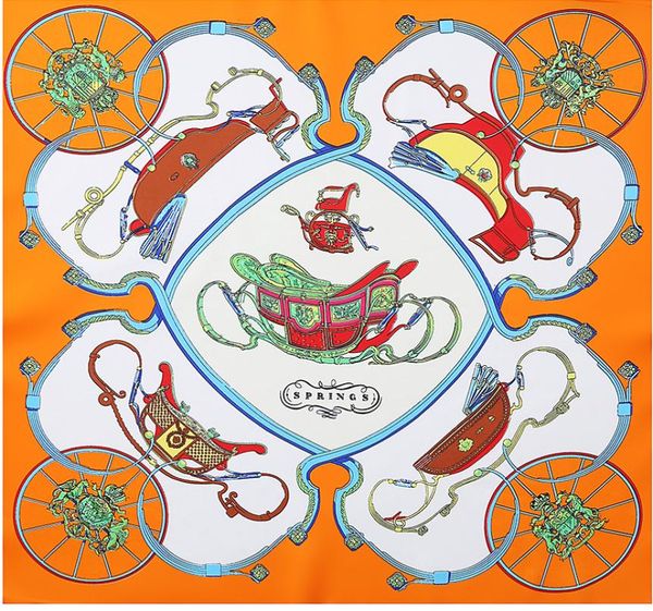 

women twill print scarf retro spring small green neck bandana foulard femme echarpe ladies joker silk square scarfs9294012, Blue;gray