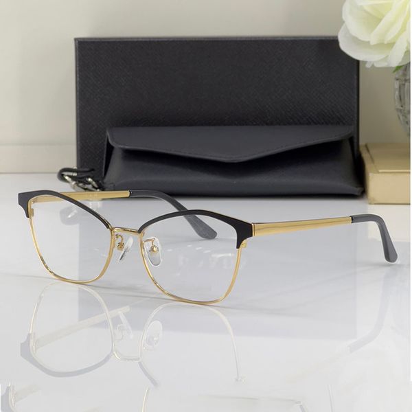 

High quality 1:1 fashion designer style suitable for office and meeting optical oval frame metal leg PR62XV mature women
