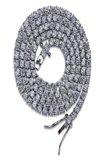 

who 3mm 1624inches iced out bling zircon 1 row tennis chain necklace men hip hop jewelry gold silver charms 91 u21905895