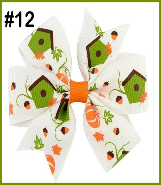 

20pcs 3039039halloween pinwheel hair bows small halloween hair clips holiday hair accessories thanksgiving3817193, Slivery;white