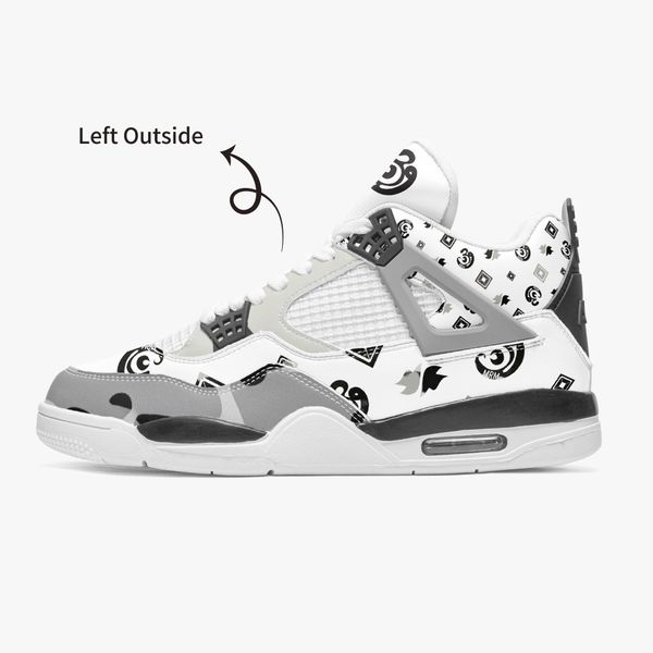 

diy custom basketball shoes mens and womens classic fashion cool white grey patterned breathable trainers outdoor sports 36-46 122870