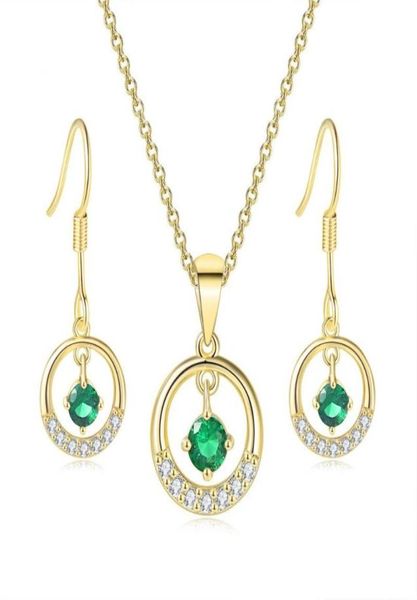 

chains tengtengfit cubic zirconia pendant yellow gold plated necklace earringsgreen simulated emerald fashion jewelry sets4173543, Silver