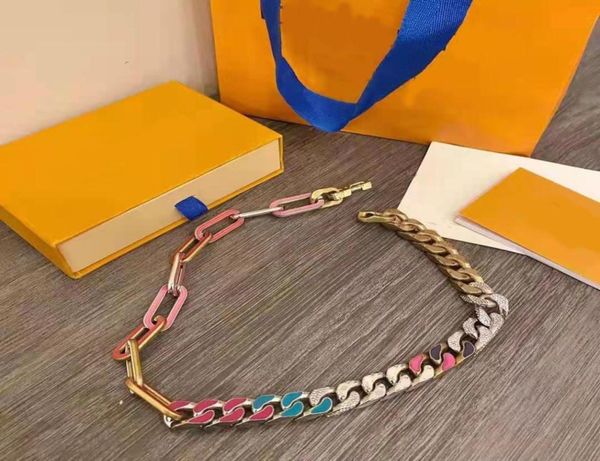 

2021 new color hip hop diamond cuban necklace men039s chain bracelet with box1476525, Silver