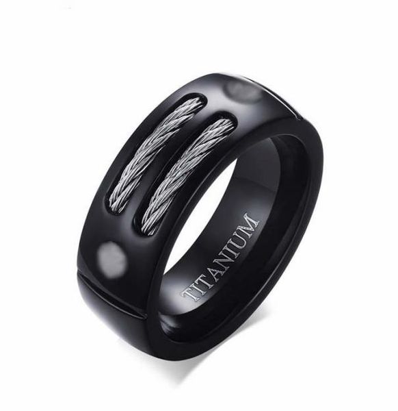 

fashion mens titanium rings for wedding bands black pure titanium steel rings drop7159454, Silver