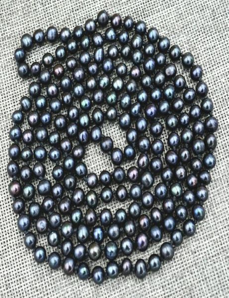 

new 78mm black real akoya tahiti cultured pearl necklace 50inch2500544, Silver