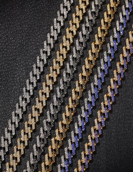 

dz 15mm hip hop iced out bling zircon miami cuban link chain necklaces for men039s fashion jewelry 1 set drop 3070949, Silver