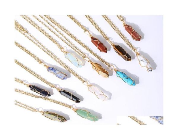 

pendant necklaces gold color reiki healing crystal stone chakra rose opal tiger eye choker whole energy pendants necklace drop9254187, Silver