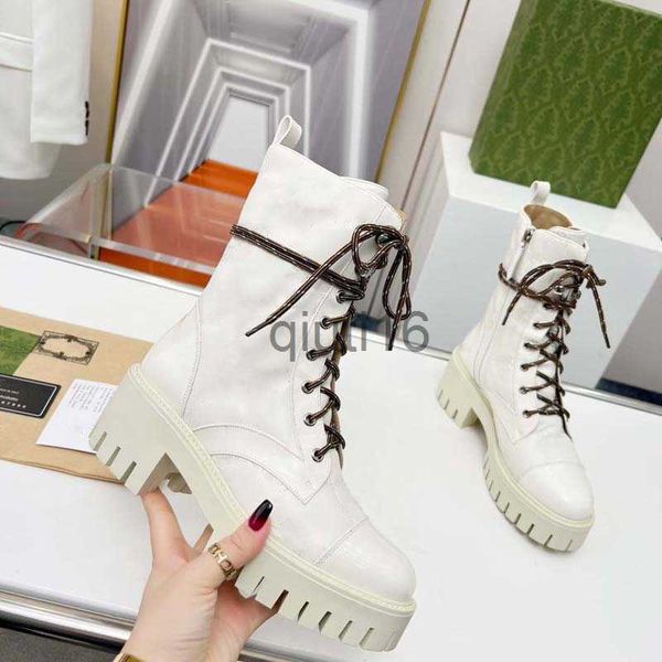

dress shoes new autumn and winter brand women's designer g quilted lace up boots black boots martin boots long sleeve boots leather boo